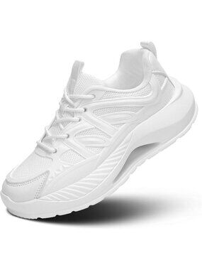 Women's White Casual Comfort Lightweight Breathable Soft Sole Walking Sneakers